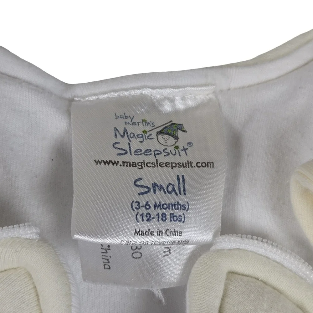 Baby Merlin's Magic Sleepsuit Cream Small 3-6 Months Sleep Sack Swaddle Suit